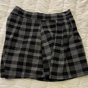 Black and White Plaid Skort